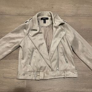 Suede Motorbike Cropped Jacket
